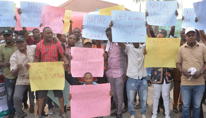 Lagos TUC, others protest ban on sachet alcohol, cite potential 500,000 job loss